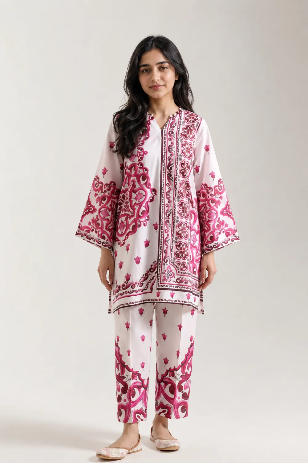 Printed Lawn Stitched 2 Piece (Shirt/Trouser)