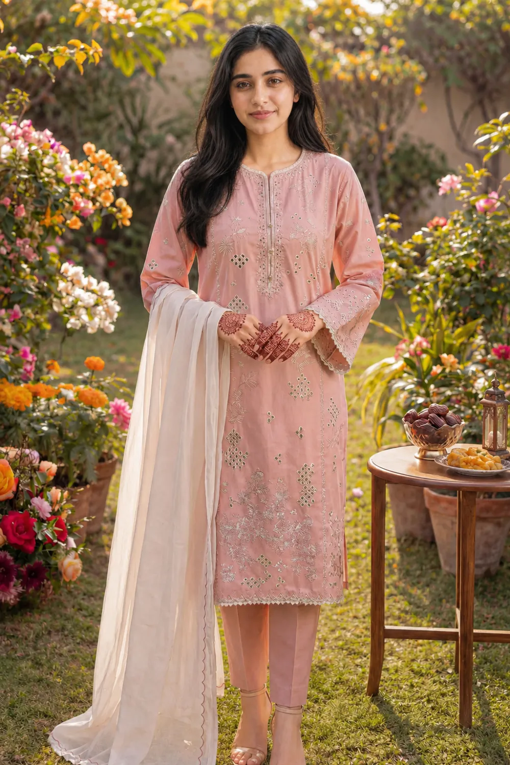 Stitched Cambric Suit – Solid Embroidered (3PC Or Shirt)